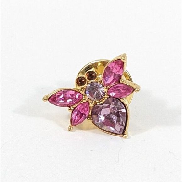 Love Bug Swarovski Swan Signed Heart Insect Pink Scatter  Pin - Picture 1 of 7